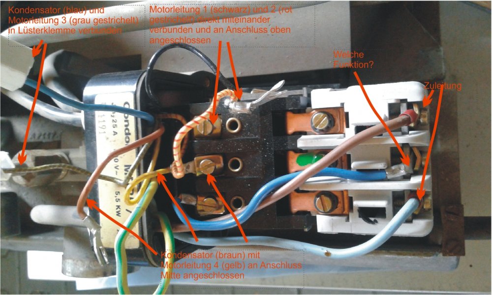 Elektrischer Anschluss Zwischen Kondensator Und Kompressor Von